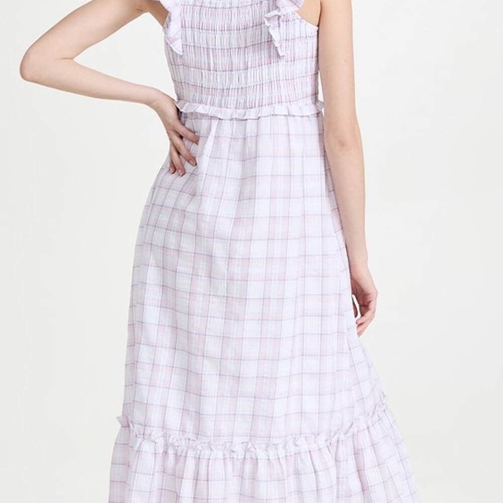 English Factory Plaid Midi Dress with Ruffles - NWOT, Excellent Condition - Picture 4 of 6